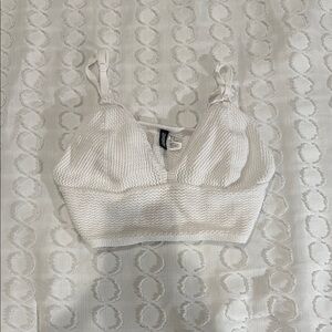 H&M White Knit Crop Top